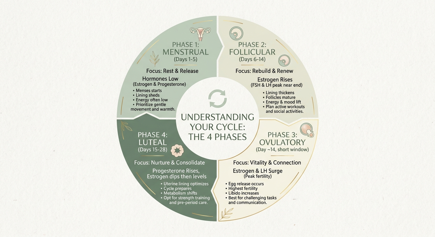 4 phases of the menstrual cycle